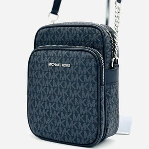 Michael Kors Medium NS Chain Xbody Bag Black Signature